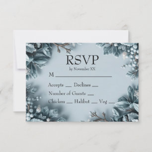 Vinterbröllop med frostiga blommor OSA kort