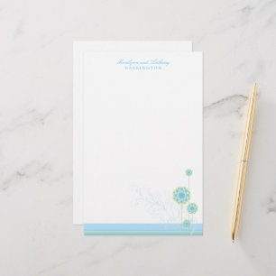 Vinterbröllop med vita Snö-blommor Brevpapper