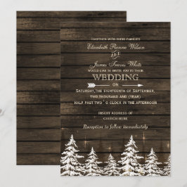 Vinterbröllop på barn wood Rustic Gräs träd Inbjudningar