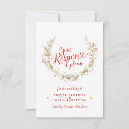 Vinterbröllop på jul - blommigt krandkonst OSA kort