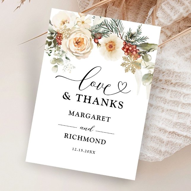 Vinterbröllop på julafton Tack Cards (Skapare uppladdad)