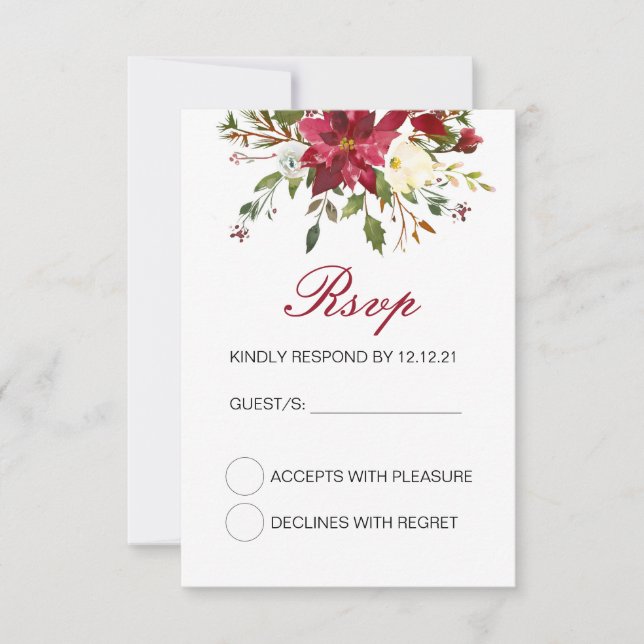 Vinterbröllop RSVP-kort, Anpassat RSVP-kort OSA Kort (Framsida)