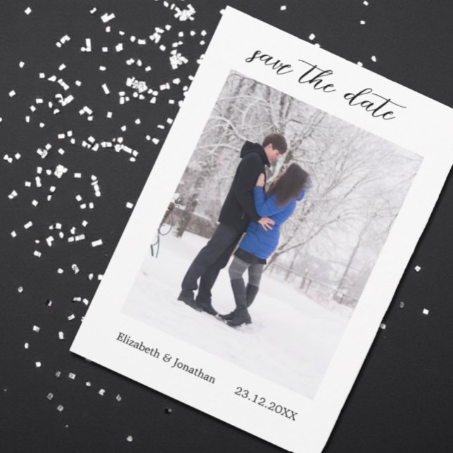 Vinterbröllop Save The Date-kort Spara Datumet (Skapare uppladdad)