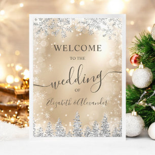 vinterbröllop silver snö gräs guld i poster