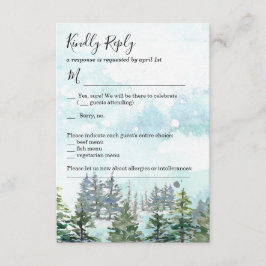 Vinterbröllop snö tallar RSVP-kort Inbjudningar