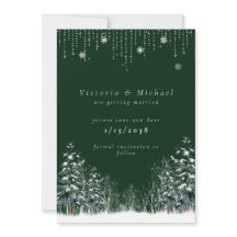 Vinterbröllop Tallträd Snöflingor
