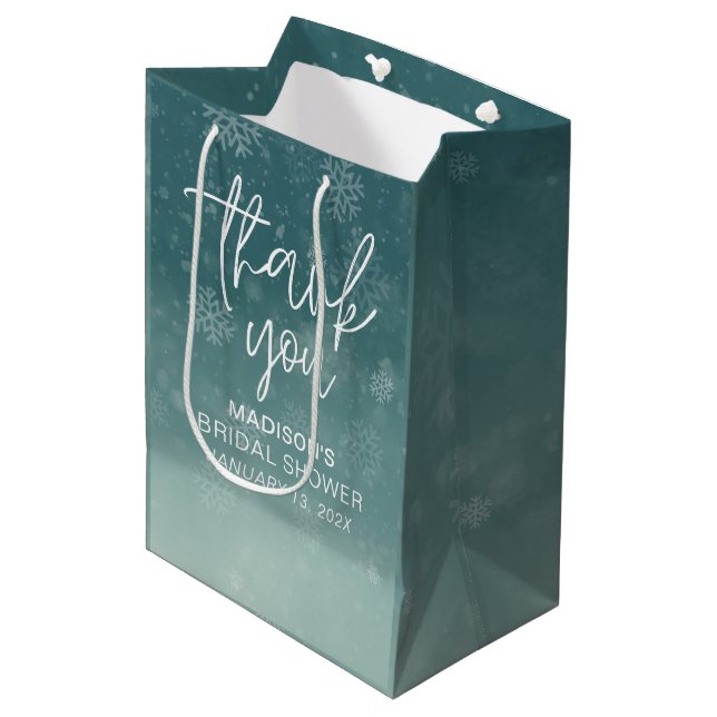 Vinterbröllopsfest med snöflingor (Framsidan Vinklad)