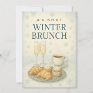Vinterbrunch-inbjudan Elegant frostad Inbjudningar