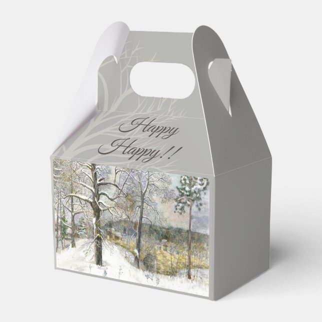 vinterbrygga, vattenfärg presentaskar (Framsidan Sidan)