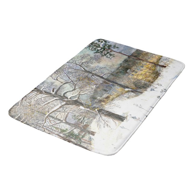 vinterbrygga Vattenfärgmålning Badrumsmatta (Vinklad)