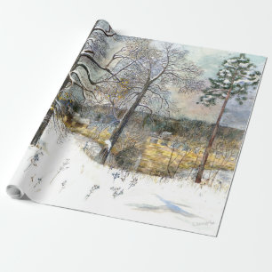 vinterbrygga Vattenfärgmålning Presentpapper