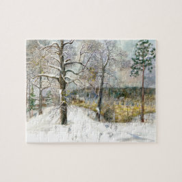 vinterbrygga Vattenfärgmålning Pussel