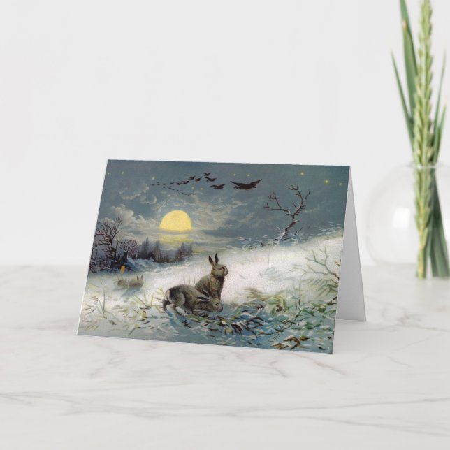 Vinterbunnysjulkort Helgkort (Framsida)
