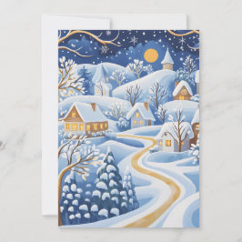 Vinterby Julkort i månsken