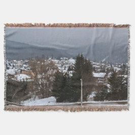 Vinterby Panorama - Landsbygdens Landskap Rumänien Filt