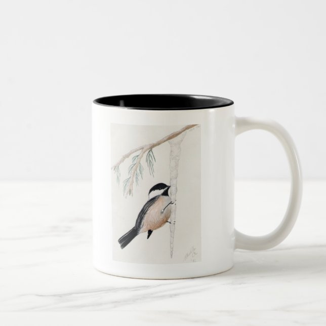 vinterchickadee Två-Tonad mugg (Höger)