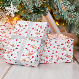 Vinterchoklad snö, vattenfärg mönster namn presentpapper