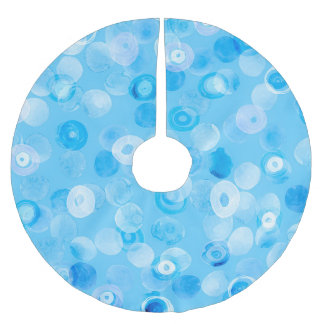 Vintercirklar: Abstrakt Polka dots. Julgransmatta Borstad Polyester