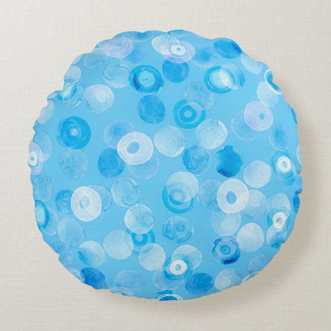 Vintercirklar: Abstrakt Polka dots. Rund Kudde (Framsidan)