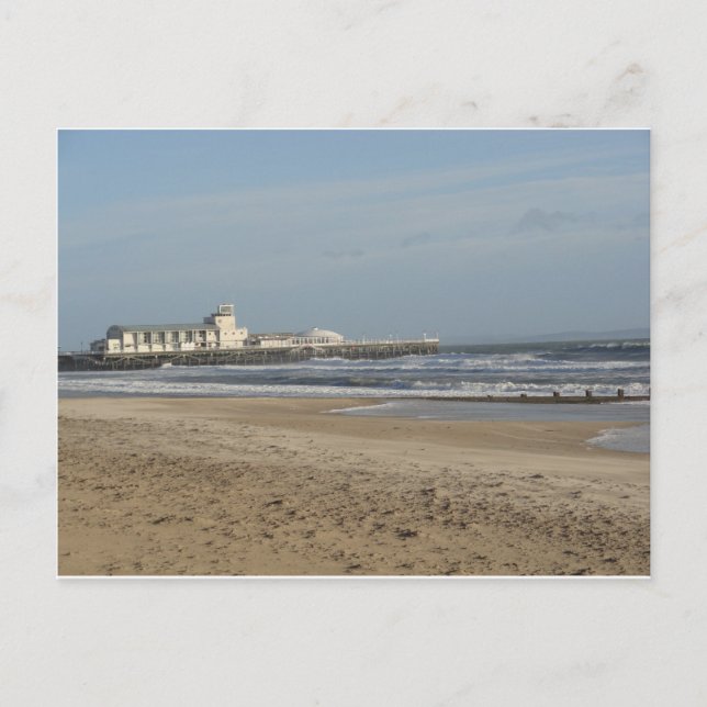 Vinterdag på Bournemouth-stranden Vykort (Framsida)