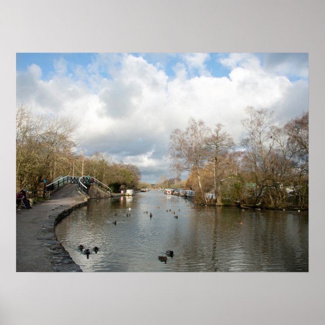 Vinterdag på Macclesfield-vykortet för kanal Poster (Framsidan)