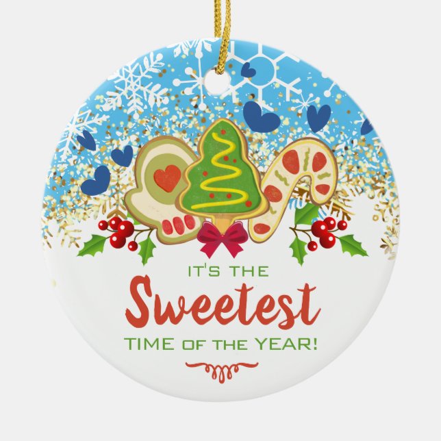 Vinterdagen för gräddning av bakverk julgransprydnad keramik (Framsidan)