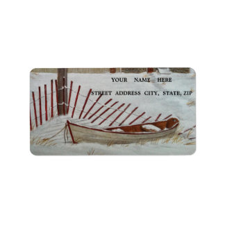 Vinterdagen i Maine-etiketter Adressetikett