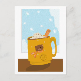 Vinterdagen med Bear Mugg-kakao Vykort