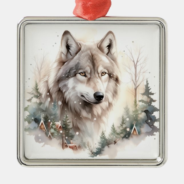 Vinterdagen Varg jul Ornament (Framsidan)