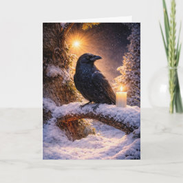 Vinterdagjämning med Raven Snow och ljus Kort