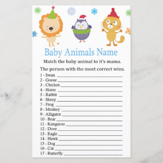 Vinterdjur Baby djur Namn Gammusdusch