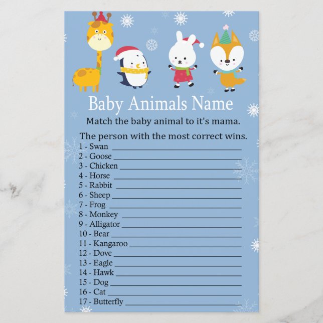 Vinterdjur Baby djur Namn Gammusdusch (Framsida)