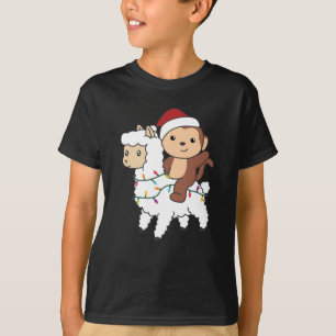 Vinterdjur i Monkey Lama jul Snö T Shirt