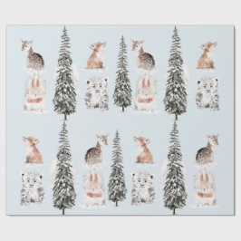 Vinterdjur Icy Blue Baby Shower Presentpapper