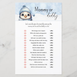 Vinterdjur Mamma eller Pappa Baby Shower Lek