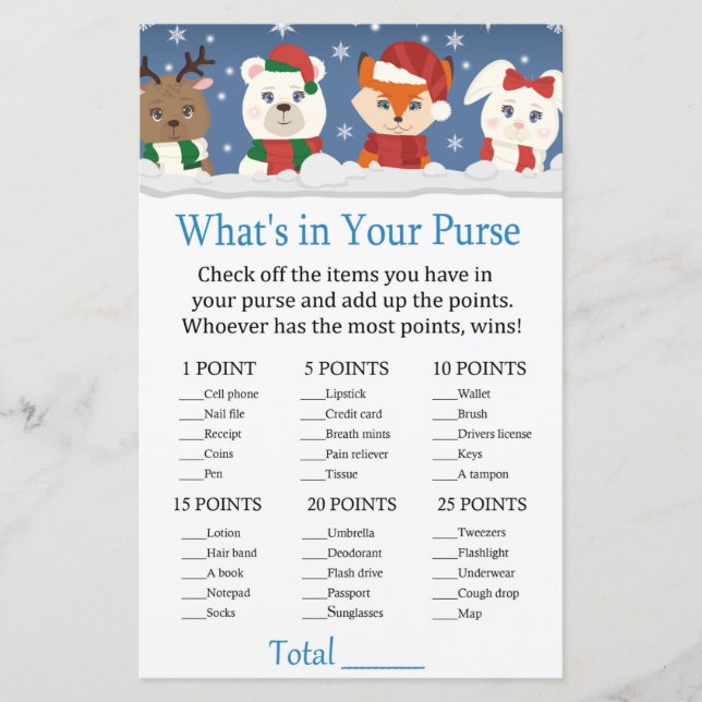 Vinterdjur Vad är det i ditt handväska? (Framsida)