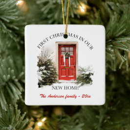 Vinterdörrscen - ny hemmajul julgransprydnad keramik