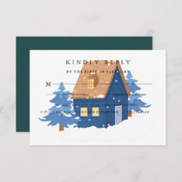 Vinterdrömmar Menyval RSVP-kort OSA Kort