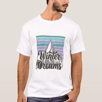 Vinterdrömmar Snöig Berg Retro Vibes T-Shirt