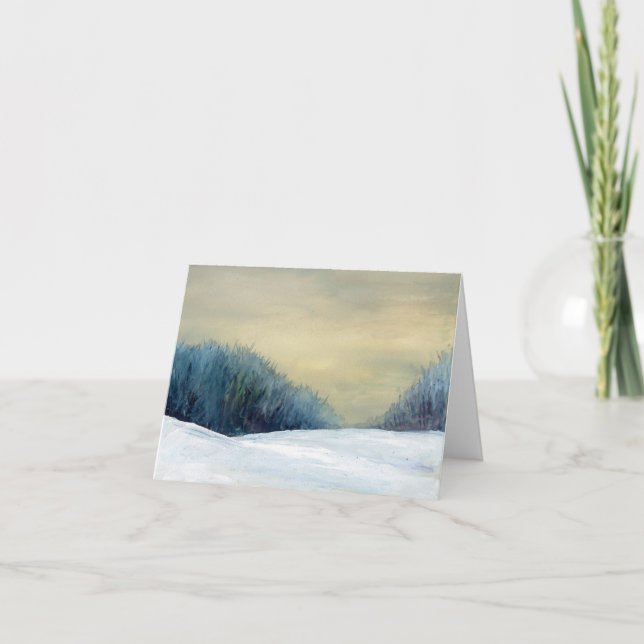 Vinterdusk Jul bra kväll art säsong kort (Framsida)
