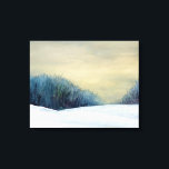 Vinterdusk-konturmålning Canvastryck<br><div class="desc">Halvabstrakt snö på vinterns vinter-scenens bra jullkort. Sarah Trett målade på ett unikt sätt i vattenfärg och goauche.</div>