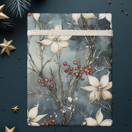 Vinter'embrace, White Poinsettia, jul Presentpapper