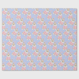 Vinterens Rosa bär barn mönster Presentpapper