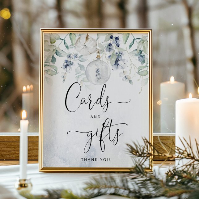 Vintereukalyptus-kort och eleganter poster (Skapare uppladdad)