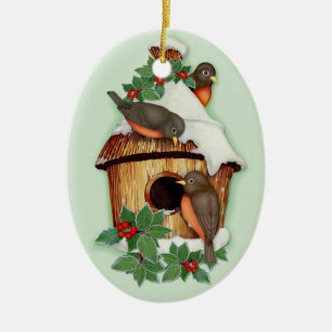 Vinterfåglar Julgransprydnad Keramik