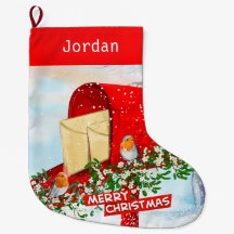 Vinterfåglar på Personligen Snowy Red Post Box