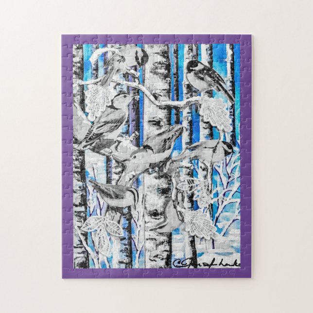 Vinterfåglar Pussel (Vertikal)