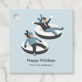 Vinterfamiljens Helgdag för Roligt jul Gåvor Etiketter