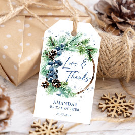 Vinterfärgens vattenfärg gräs krans för möhippa presentetikett