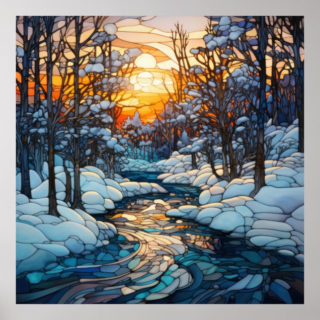 Vinterfastfärgat glas Poster (Framsidan)